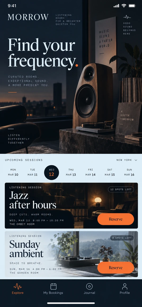 Morrow Audio, Listening room reservations
