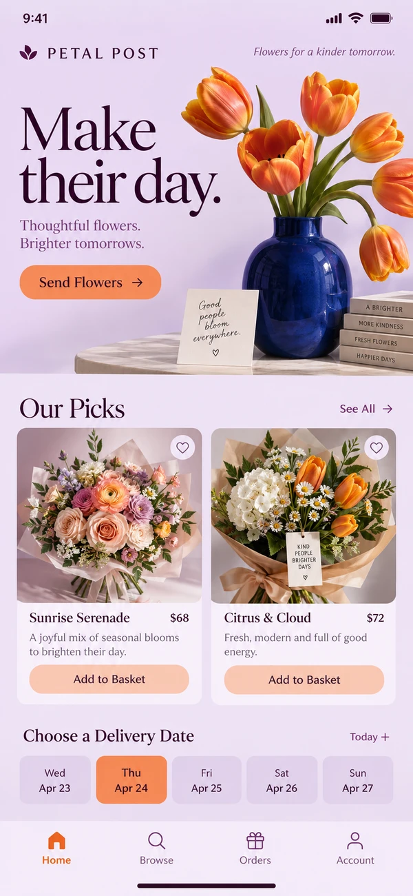 Petal Post, Flower delivery app